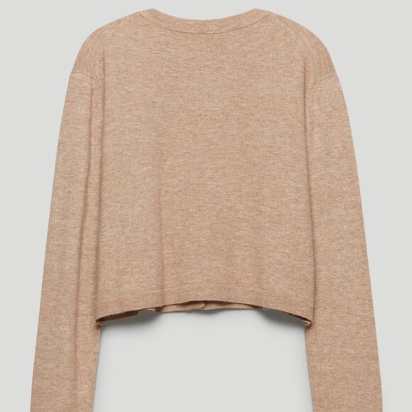 Aritzia Wilfred Sicily Cardigan Heather Gold Camel - Picture 2 of 4